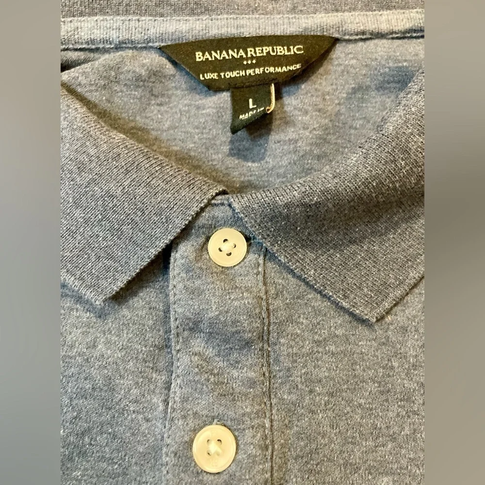 Banana Republic Men’s Size Large Blue‎ Luxe Touch Performance Polo Shirt